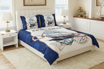 Pościel marynistyczna 200 x 220 cm - prezent dla żeglarza 