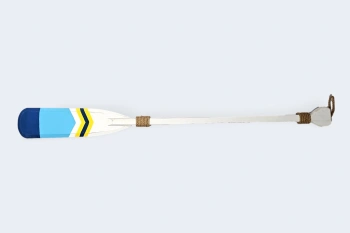 Wiosło vintage — błękit, żółć i granat - 125 cm