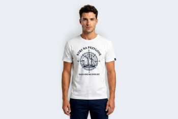 Żeglarski T-shirt męski - KURS NA PRZYGODĘ