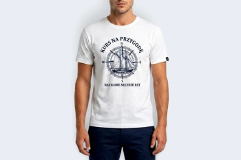 Żeglarski T-shirt męski - KURS NA PRZYGODĘ