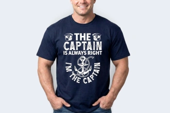 T-shirt męski granatowy "The Captain"