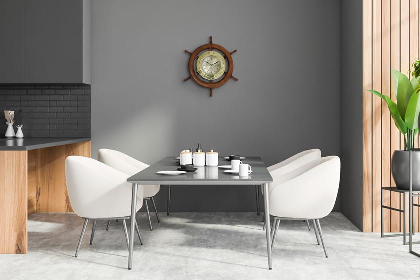 Morskie dodatki do kuchni zegar